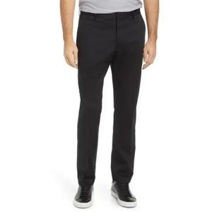 Nordstrom New Mens Black Tech Smart Trim Fit Wool Dress Pants 34 X 36